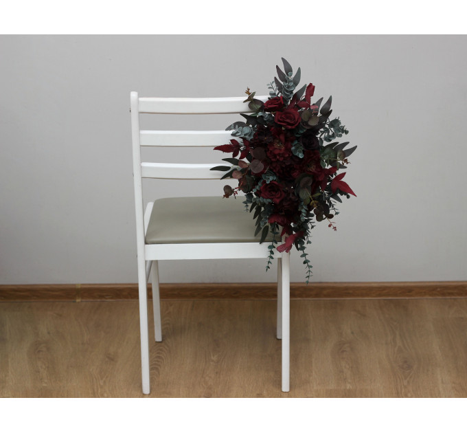 Burgundy Standing Flowers for Wedding Aisle Decor