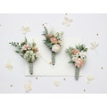 Wedding Boutonnieres in Sage Green and Blush Pink