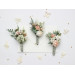 Wedding Boutonnieres in Sage Green and Blush Pink