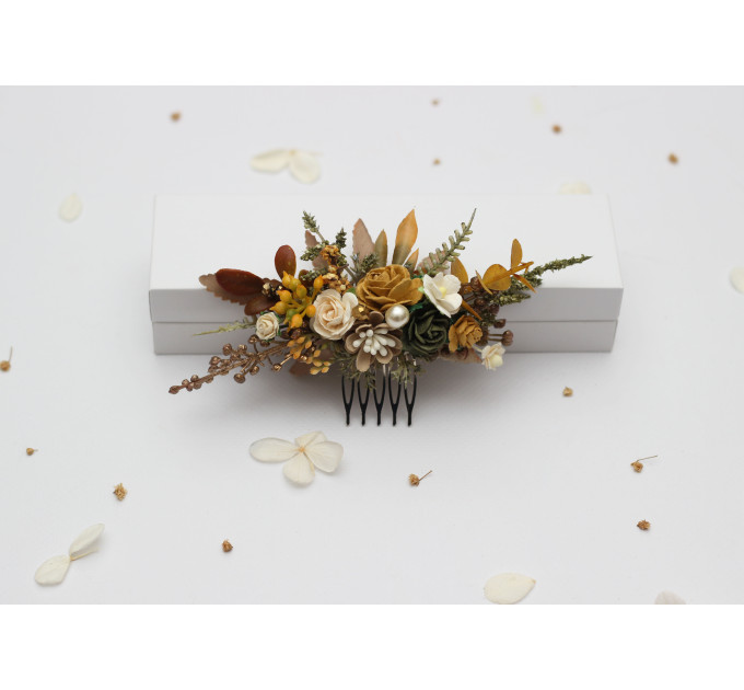 Wedding Hair Combs in Mustard, Gold, Ivory and Yellow