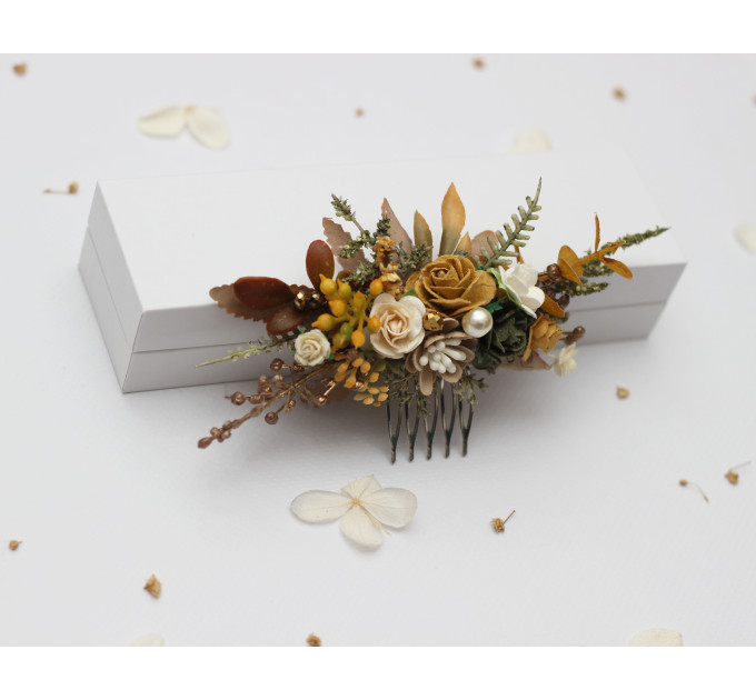 Wedding Hair Combs in Mustard, Gold, Ivory and Yellow