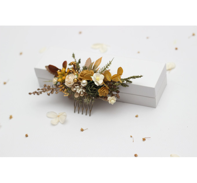 Wedding Hair Combs in Mustard, Gold, Ivory and Yellow