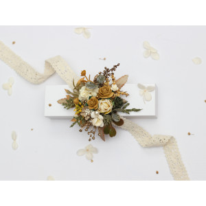 Mustard, Gold, Ivory & Yellow Wrist Corsage.  5468