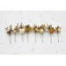 Set of 8 Wedding Hair Pins in Mustard, Gold, Ivory and Yellow