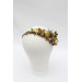Wedding Flower Crown in Mustard, Gold, Ivory and Yellow