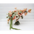 Asymmetrical Bridal Bouquet in Peach, Blush Pink & Sage Green
