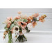 Asymmetrical Bridal Bouquet in Peach, Blush Pink & Sage Green