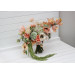 Asymmetrical Bridal Bouquet in Peach, Blush Pink & Sage Green