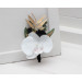 Wedding Boutonnieres & Wrist Corsage in Black, Gold & White | Faux Flower Accessories