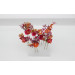 Set of 7 Orange & Magenta Floral Hair Pins for Bridal Hairstyles