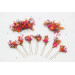 Orange & Magenta Floral Hair Combs for Wedding Hairstyles