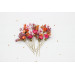 Set of 7 Orange & Magenta Floral Hair Pins for Bridal Hairstyles