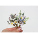 Set of 8 Daisy & Lavender Floral Hair Pins for Bridal Wildflower Style