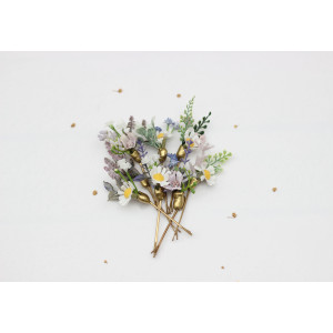 Set of 8 Hair Pins, Daisy & Lavender Bobby Pins, Bridal Wildflower Hairpiece. 5472