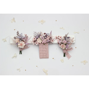  Lilac & Blush Pink Wedding Boutonnieres. 5473