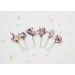 Set of 6 Lilac & Blush Pink Floral Hair Pins for Bridal Hairstyles