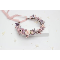 Lilac & Blush Pink Flower Crown. Romantic Hair wreath. 5473