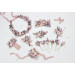 Set of 6 Lilac & Blush Pink Floral Hair Pins for Bridal Hairstyles