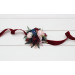 Burgundy, Navy Blue, Gold & Pink Wedding Boutonnieres and Wrist Corsages – Faux Floral Accessories