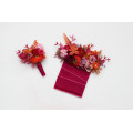 Orange, Magenta, Pink & Red Wedding Boutonnieres in Regular and Pocket Styles