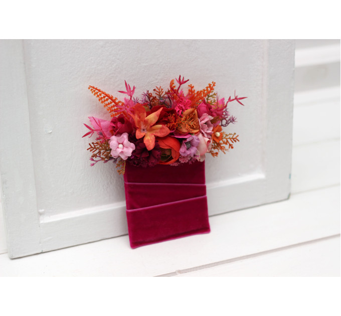 Orange, Magenta, Pink & Red Wedding Boutonnieres in Regular and Pocket Styles