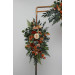 Flower Arch Arrangement in Rust, Orange & Gold | Faux Floral Archway for Wedding