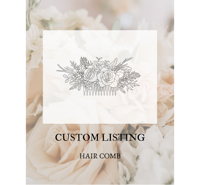Custom Floral Hair Comb for Bridal Wedding Hairstyles
