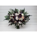 Bridal and Bridesmaid Wedding Bouquets in Purple, Blush Pink, Beige & Ivory