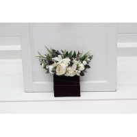 Ivory & Purple Pocket Boutonniere. 5474 