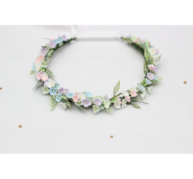 Pastel Wildflower Flower Crown for Colorful Flower Girl Hairstyles