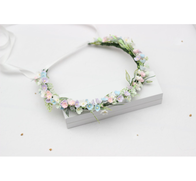 Pastel Wildflower Flower Crown for Colorful Flower Girl Hairstyles