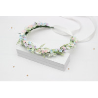 Pastel Wildflower Flower Crown, Colorful Floral Headband for Flower Girl. 5475