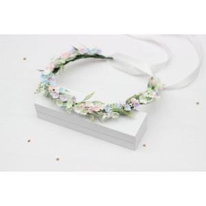Pastel Wildflower Flower Crown, Colorful Floral Headband for Flower Girl. 5475