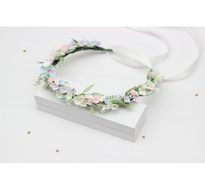 Pastel Wildflower Flower Crown for Colorful Flower Girl Hairstyles