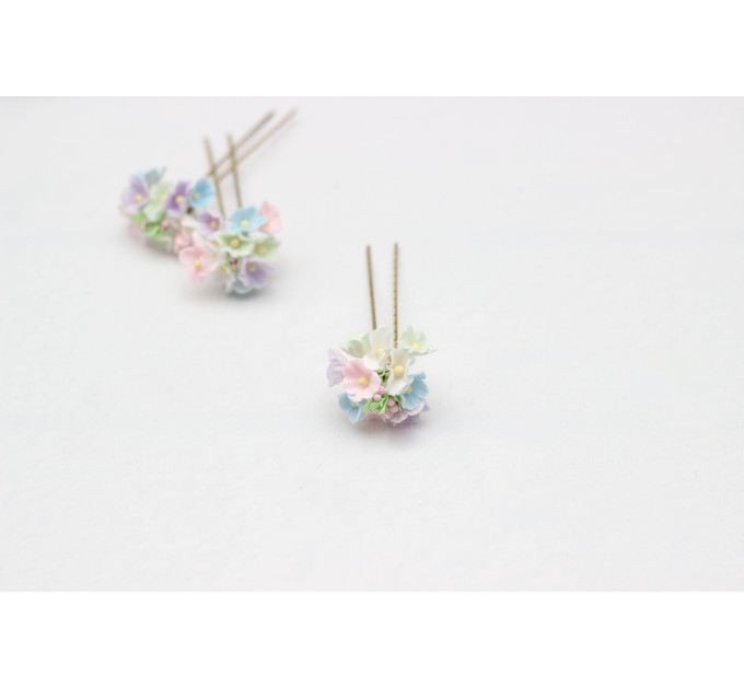 Pastel Wildflowers Floral Hair Pins for Bridal and Bridesmaid Hairstyles