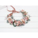 Blush Pink, Sage Green & White Floral Crown for Wedding Hairstyles