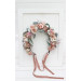 Blush Pink, Sage Green & White Floral Crown for Wedding Hairstyles