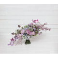 Asymmetrical Bridal Bouquet in Sage Green, Lilac & Lavender Pastel Tones
