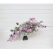 Asymmetrical Bridal Bouquet in Sage Green, Lilac & Lavender Pastel Tones