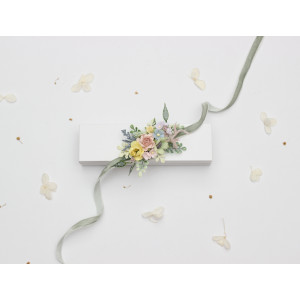 Pastel Wrist Corsage, Colorful Wildflowers Wrist Corsage for Wedding & Prom. 5478