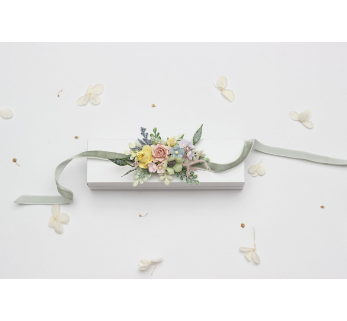 Pastel Wildflowers Wrist Corsage for Wedding and Prom