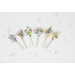 Pastel Wildflower Hair Pins with Dragonfly Accent for Bridal Hairstyles