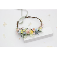 Pastel Flower Crown, Flower Girl Headband - Colorful Wildflowers.5478