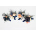 Navy Blue, Coral & Ivory Floral Boutonnieres for Wedding Styling