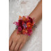Orange, Magenta, Pink & Red Floral Wrist Corsage for Weddings
