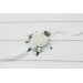Ivory White Wrist Corsage and Boutonnieres for Classic Wedding Styling
