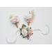 Blush Pink & White Wrist Corsage and Boutonnieres for Wedding