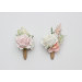 Blush Pink & White Wrist Corsage and Boutonnieres for Wedding