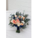 Bridal and Bridesmaid Wedding Bouquets in Navy Blue, Coral & Ivory