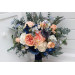 Bridal and Bridesmaid Wedding Bouquets in Navy Blue, Coral & Ivory
